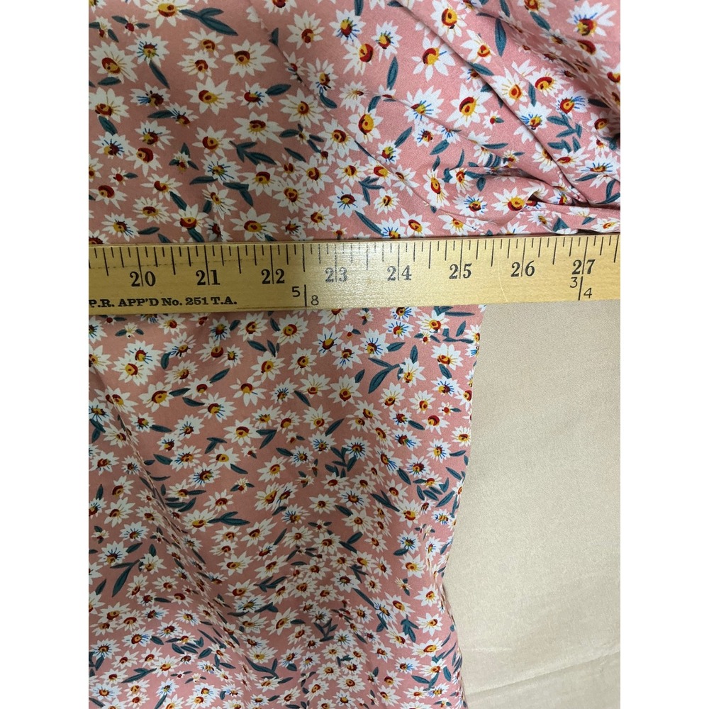 Emery Rose Floral Puff Sleeve Blouse Womens 4XL Pink New Daisy Boho Top - Picture 9 of 14